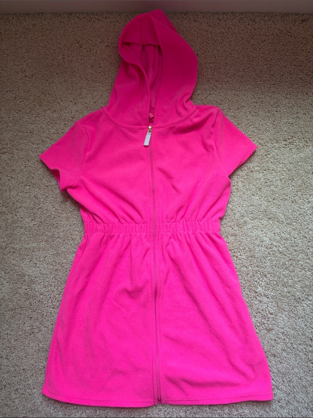Lilly Pulitzer Bright Hot Pink Hooded Kids Swim Coverup
